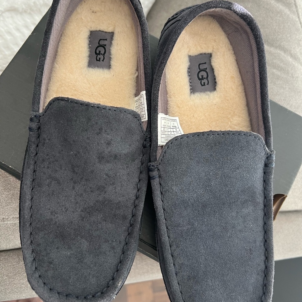 UGG Men's Charcoal Suede Slip-Ons